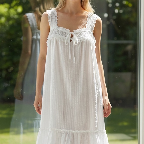 Lucky Brand White Lace Detail Chemise - Picture 2 of 3